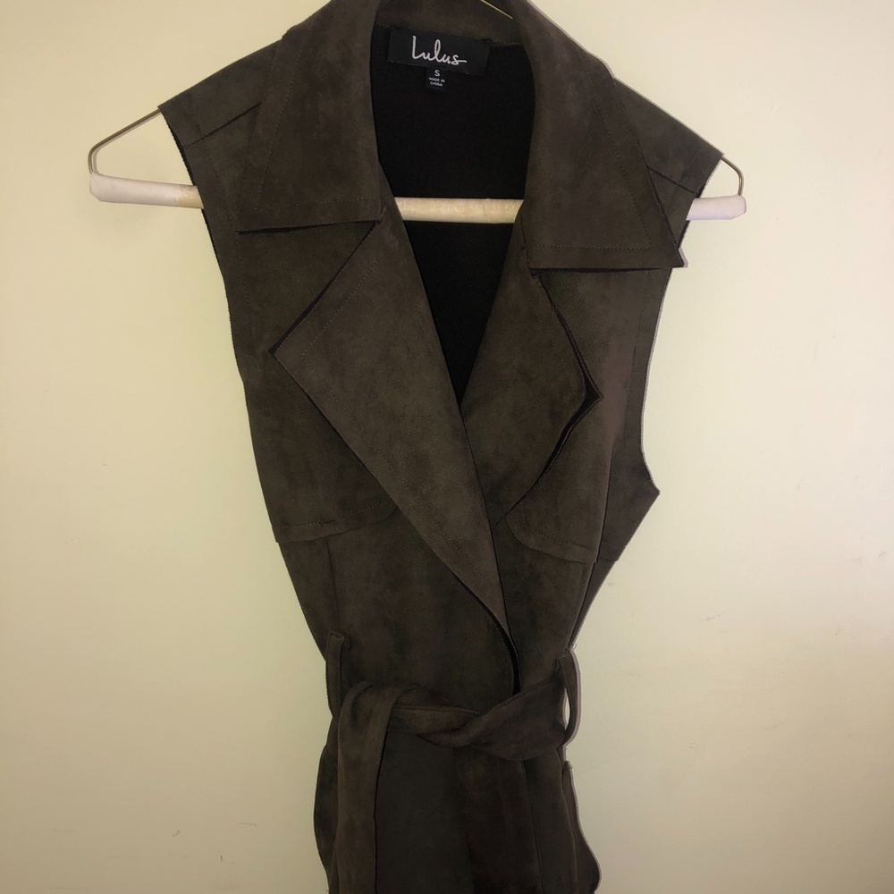 Lulus Long Velvet Vest